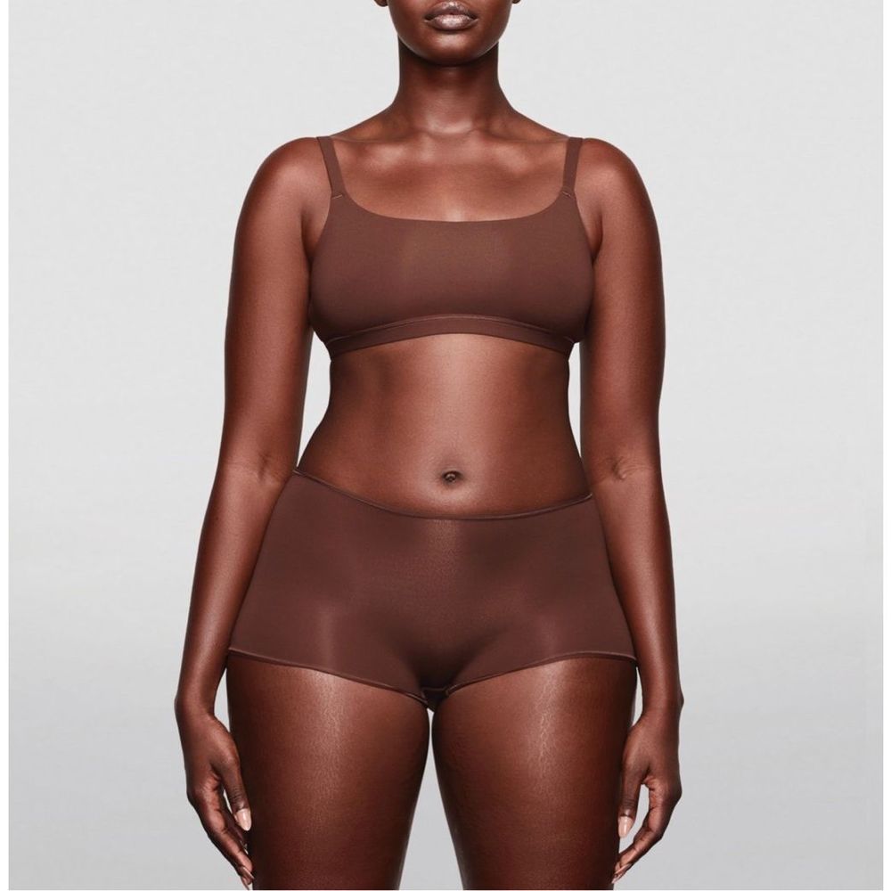 SKIMS Cotton Jersey Scoop Bralette Cocoa Size XL - Picture 1 of 7